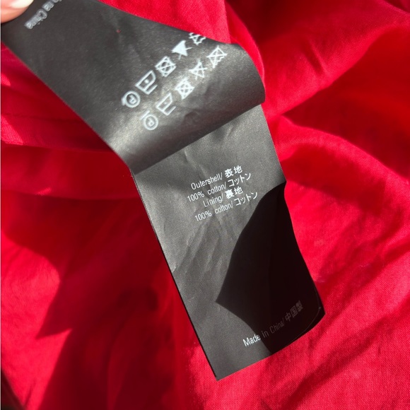 Carolina Herrera Red Eyelet Asymmetrical Shirt Dress size 6 - Picture 14 of 15